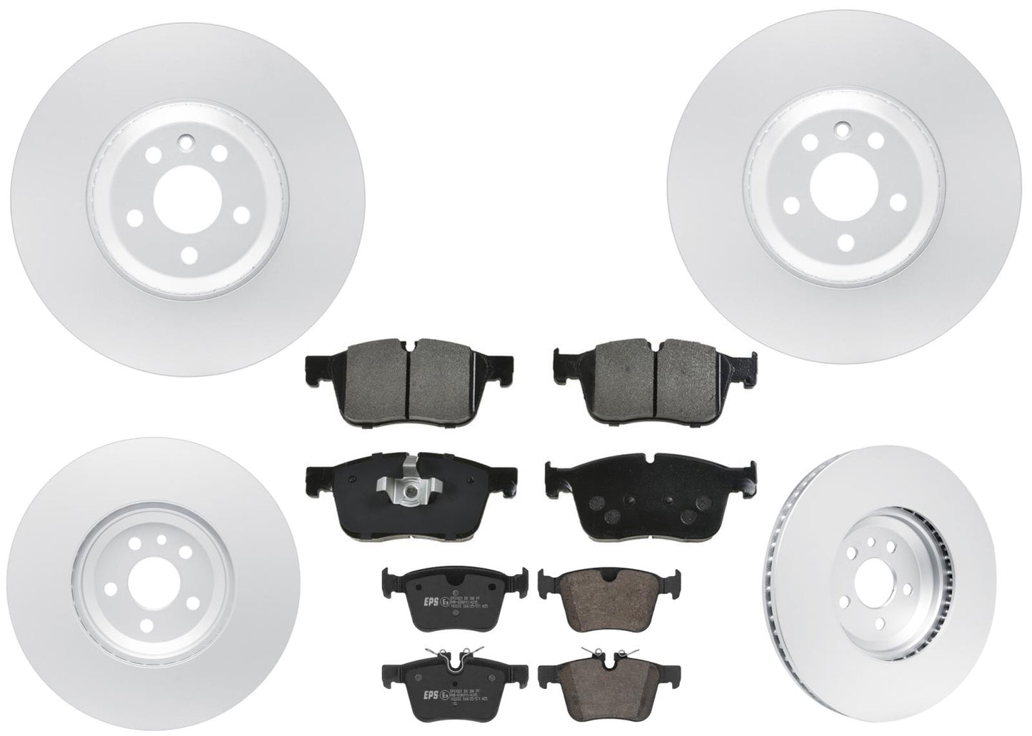 350MM Front & Rear Coated Brake Rotors & EPS Brake Pads For Jaguar I-Pace 21-24