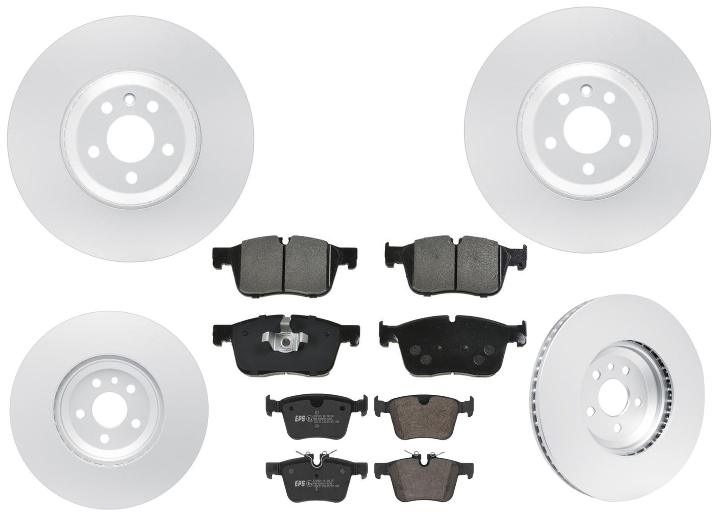 350MM Front & Rear Brake Rotors & EPS Brake Pads For Jaguar XF 3.0L 2016-2024