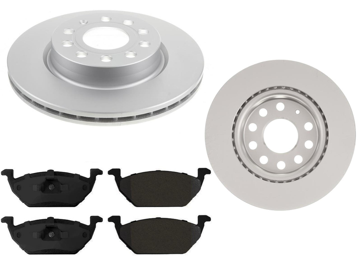 Front Carbon Coated Brake Rotors & EPS Brake Pads For Volkswagen Jetta S 11-17