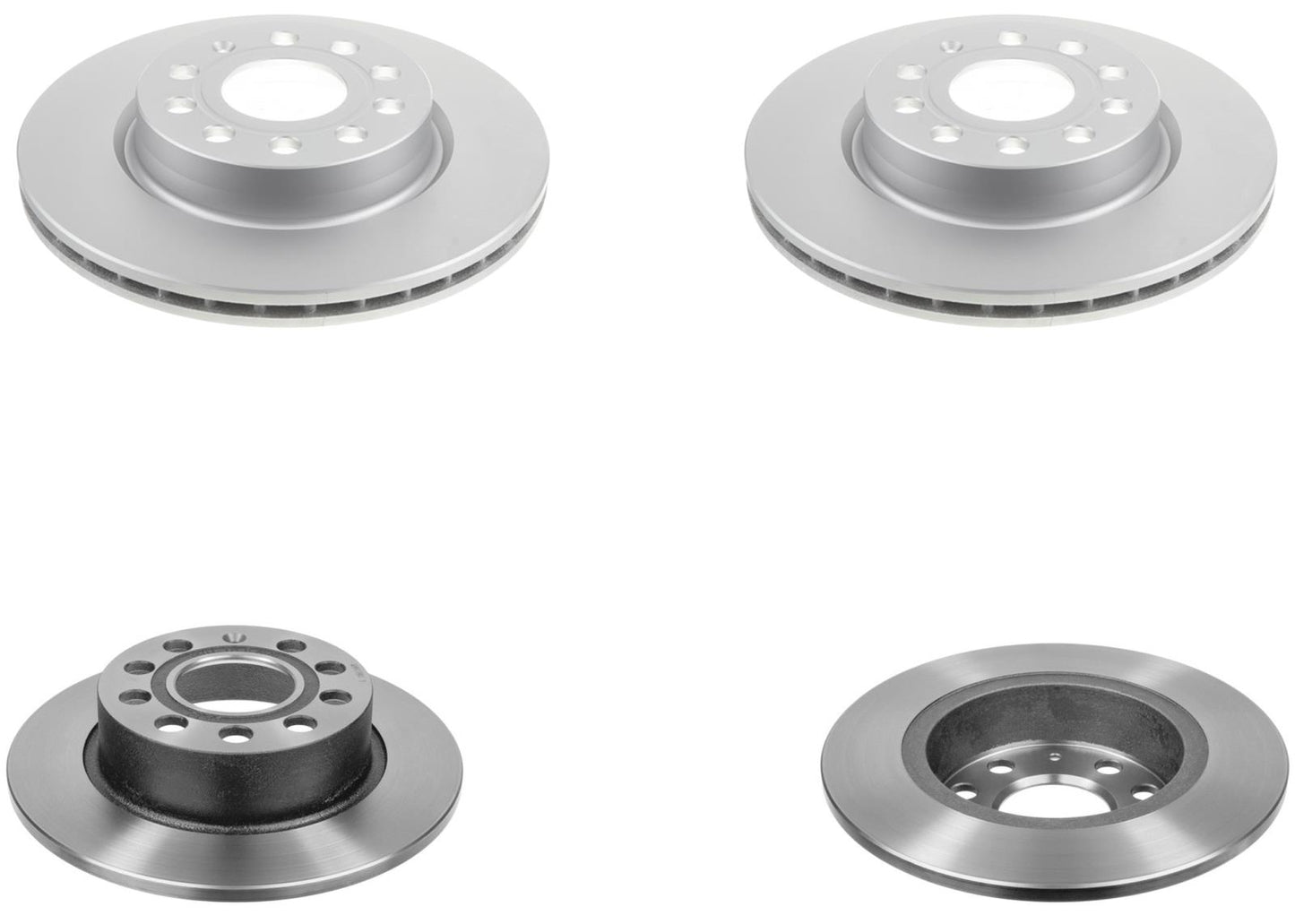 Front & Rear Carbon Coated Brake Rotors & EPS Brake Pads For Jetta S 2011-2017