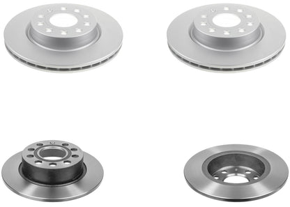 Front & Rear Carbon Coated Brake Rotors & EPS Brake Pads For Jetta S 2011-2017