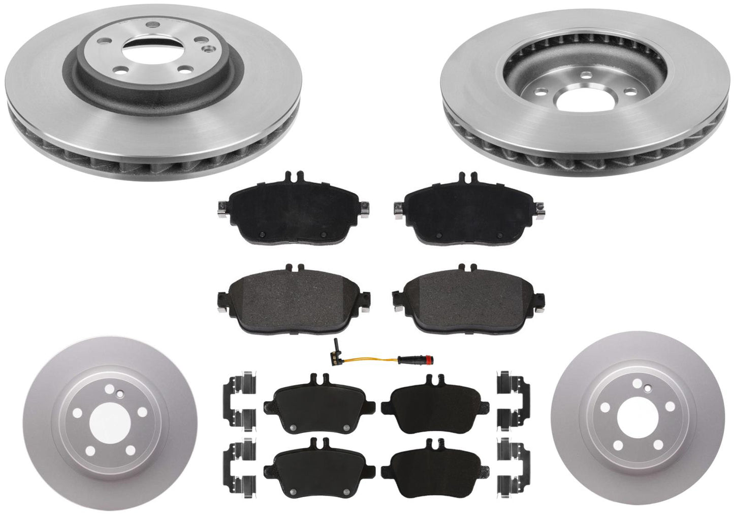 Front & Rear Carbon Coated Brake Rotors & EPS Brake Pads For CLA250 2014-2019