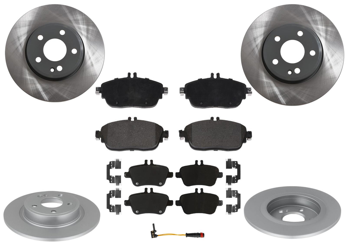 Front & Rear Coated Brake Rotors & EPS Brake Pads For B Electric Drive 14-15