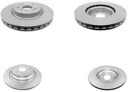 Front & Rear GEO Coated Rotors & EPS Brake Pads For Mercedes Benz GLE350 16-18