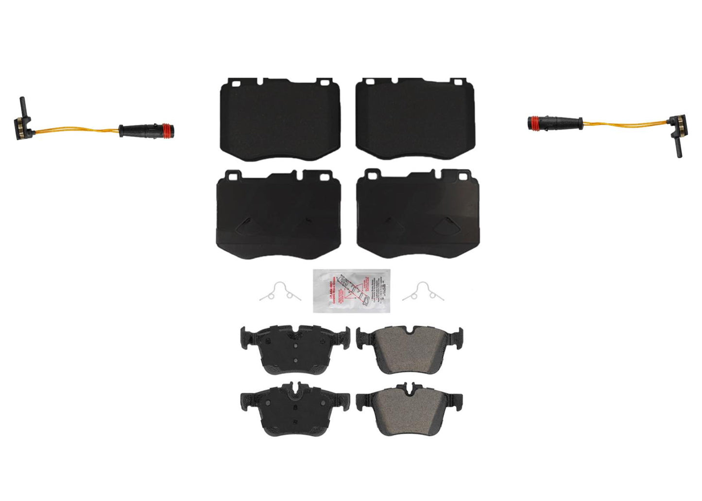 Front & Rear Coated Brake Rotors & EPS Brake Pads For C300 15-21 Dual Piston