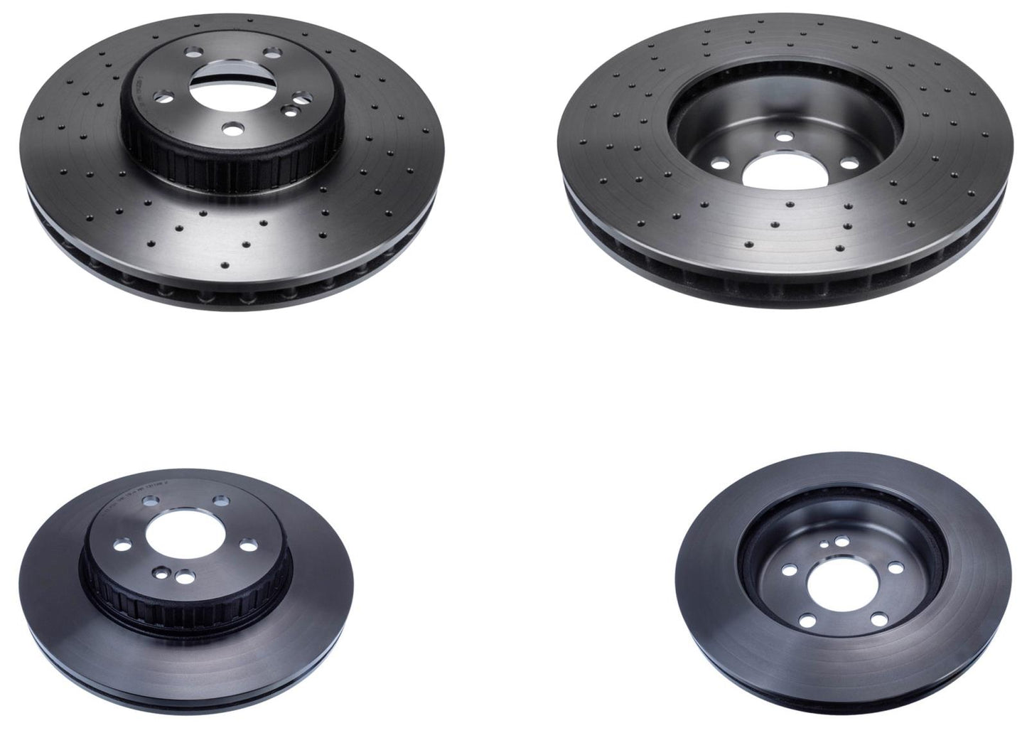 Front & Rear Coated Brake Rotors & EPS Brake Pads For C300 15-21 Dual Piston