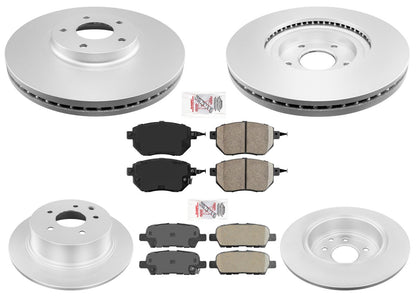 Front & Rear Coated Disc Brake Rotors & Brake Pads For Nissan Maxima 2004-2008