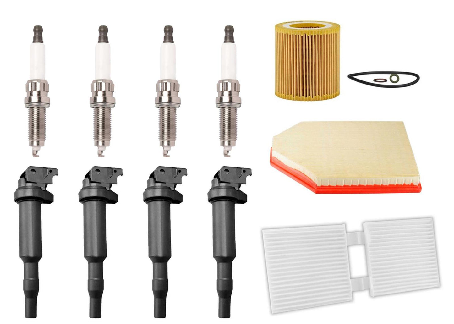 Direct Ignition Coils Spark Plug Tune Up Kit For BMW X3 2.0L 2013-2017 W/O ATC