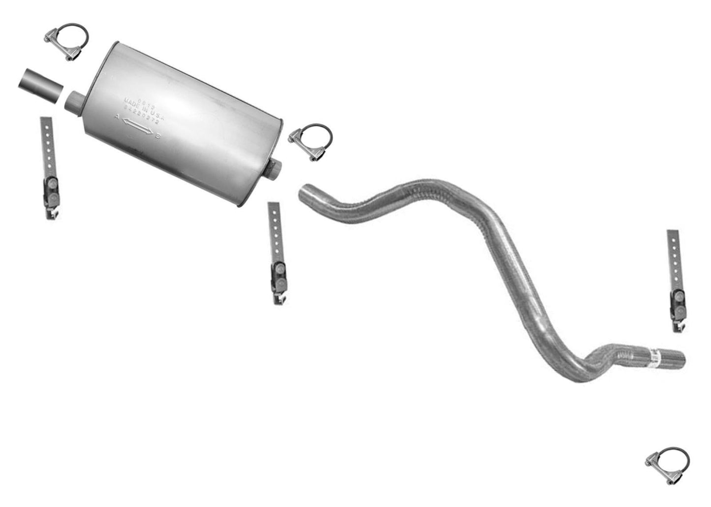 Weld on Rear Muffler Exhaust Tail Pipe For Astro Van 85-91 4.3 Rear Wheel Drive