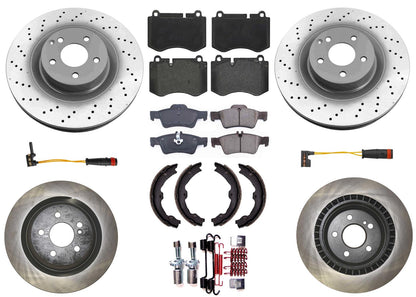 Frt Drilled Brake Rotors R90 Pads For Mercedes Benz 07-13 S550 W Sport Package