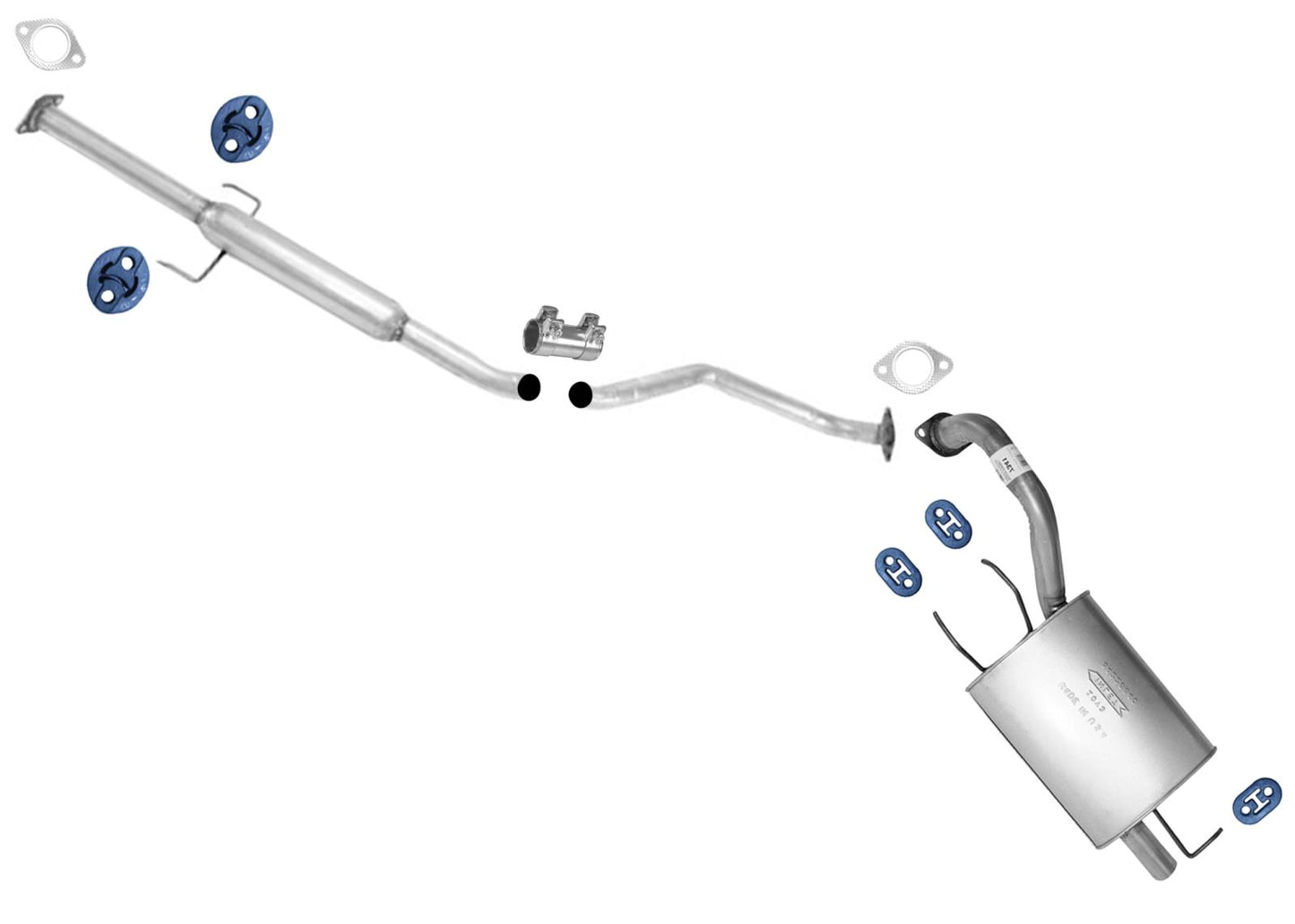 Resonator Pipe Rear Muffler Exhaust System For KIA Spectra Sedan 2004-2006 2.0L