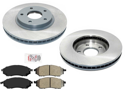 Front Coated Brake Rotors & Ceramic Brake Pads For Nissan Quest 2004 2008 2009
