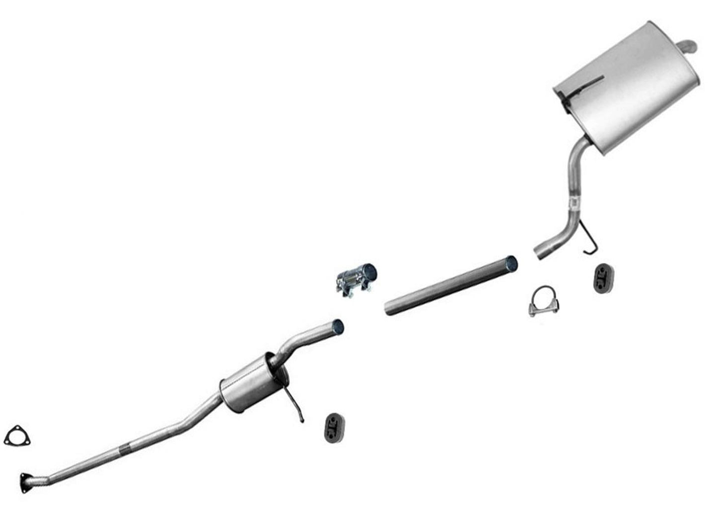 Muffler Resonator Pipe Exhaust Systm For Accord 2003 2004 2005 2.4L 4 Door Sedan