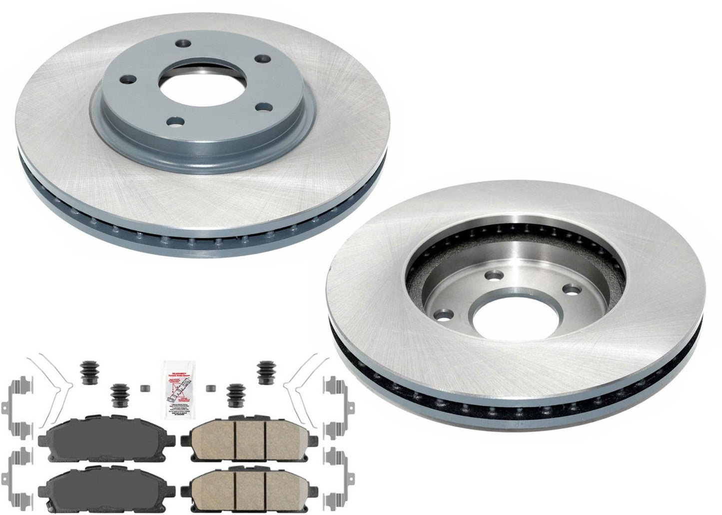 Front Coated Disc Brake Rotors & Pads for Nissan Quest 2011 2012 2013 2015 2017