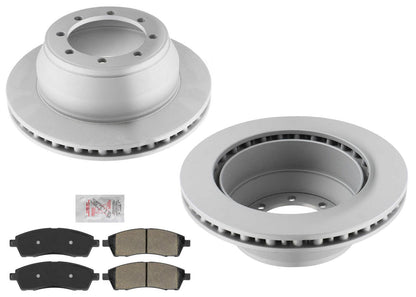 Se adapta a F350 Super Duty 99-04 con ruedas traseras dobles, rotores y pastillas de freno traseros.