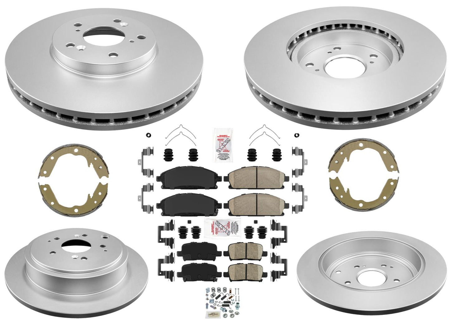 Front Rear Coated Disc Brake Rotors & Pads for Acura MDX 2003 2004 2005 2006