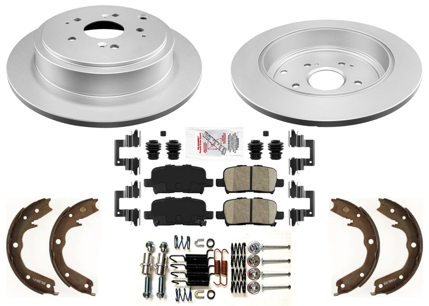 Rear Coated Disc Brake Rotors & Ceramic Pads for Acura MDX 2003 2004 2005 2006