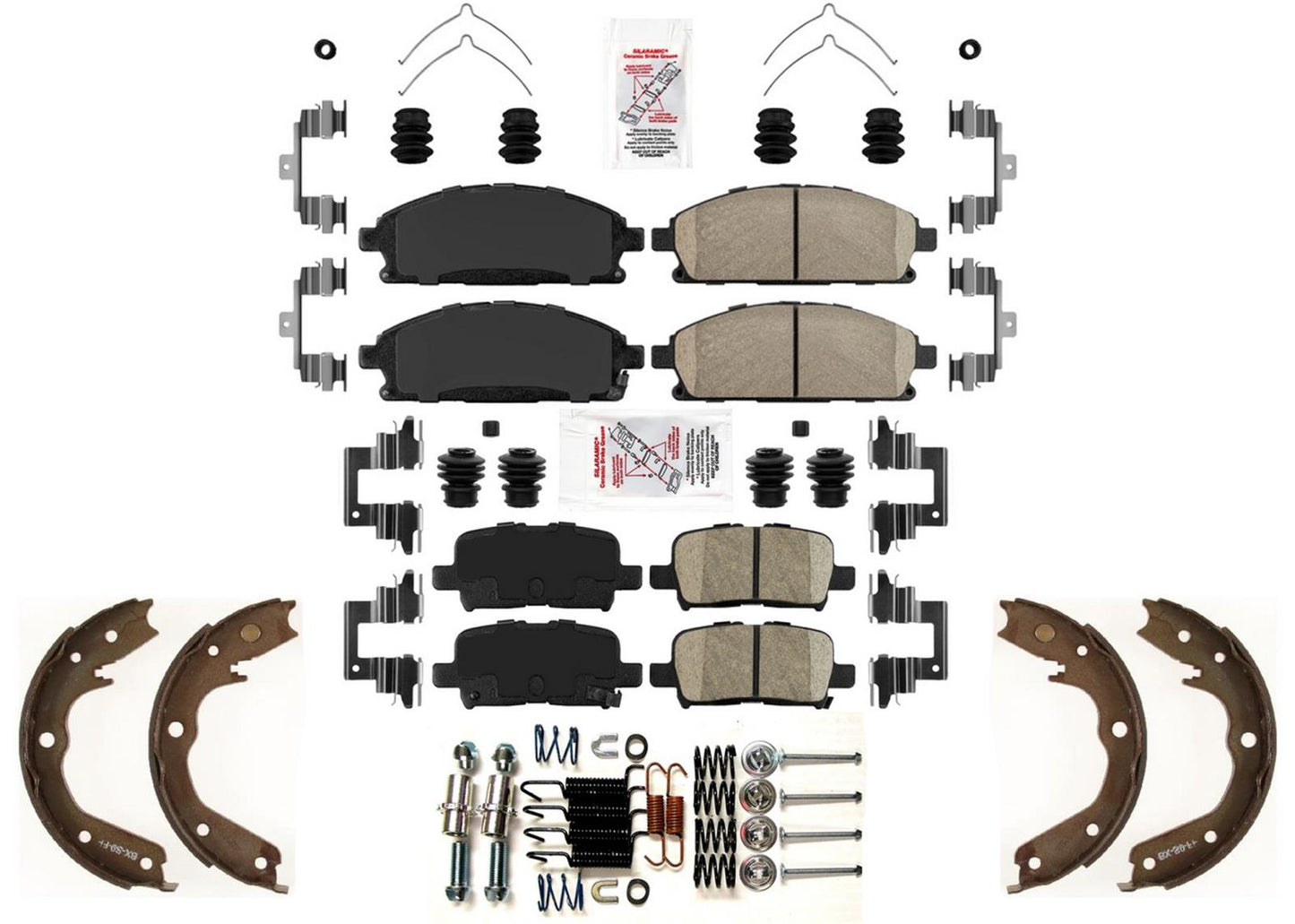 Front Rear Disc Brake Pads Parking Shoes for Acura MDX 2003 2004 2005 2006