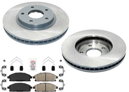 Front Coated Disc Brake Rotors & Ceramic Pads for Nissan Quest 2004 2008 2009