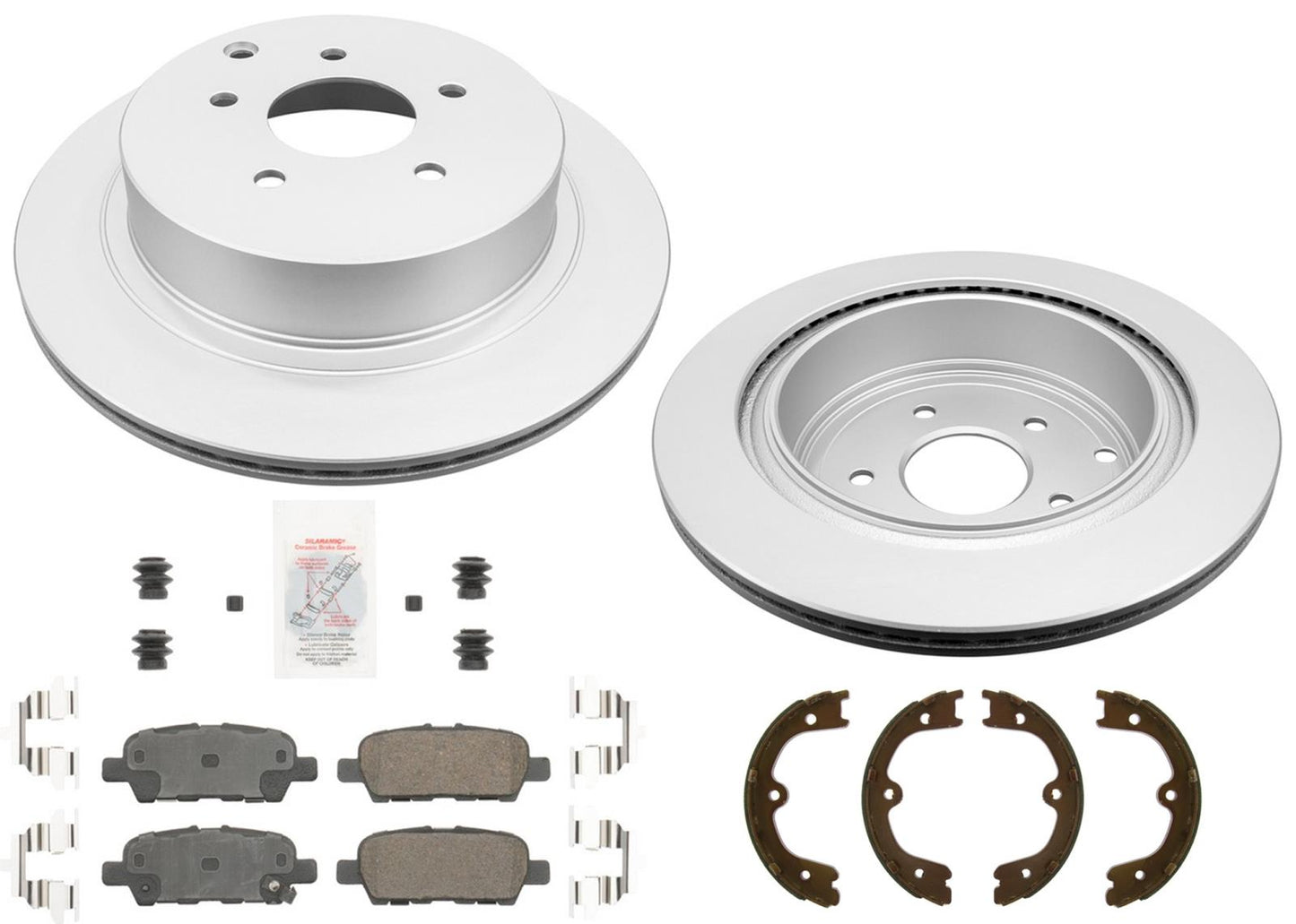 Rear Coated Disc Brake Rotors & Pads for Nissan Quest 2004 2005 2006 2007