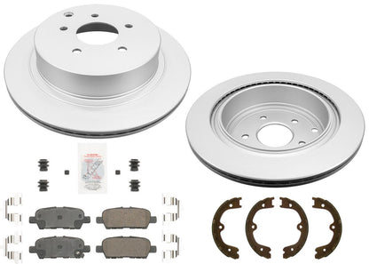 Rear Coated Disc Brake Rotors & Pads for Nissan Quest 2004 2005 2006 2007