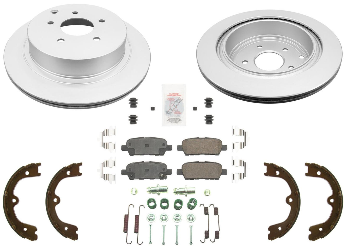 Rear Coated Disc Brake Rotors & Pads for Nissan Quest 2004 2005 2006 2007