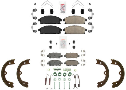Front Rear Disc Brake Pads Parking-Emergency Shoes for Nissan Quest 2008 2009