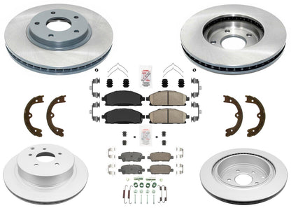 Front Rear Coated Disc Brake Rotors & Pads for Nissan Quest 2004 2005 2006 2007