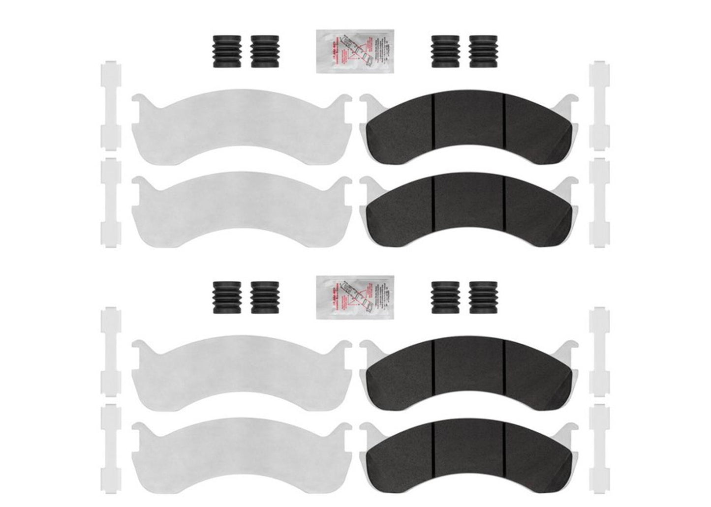 Upgraded Front & Rear Galvanized Pads for 73MM Caliper International Kenworth