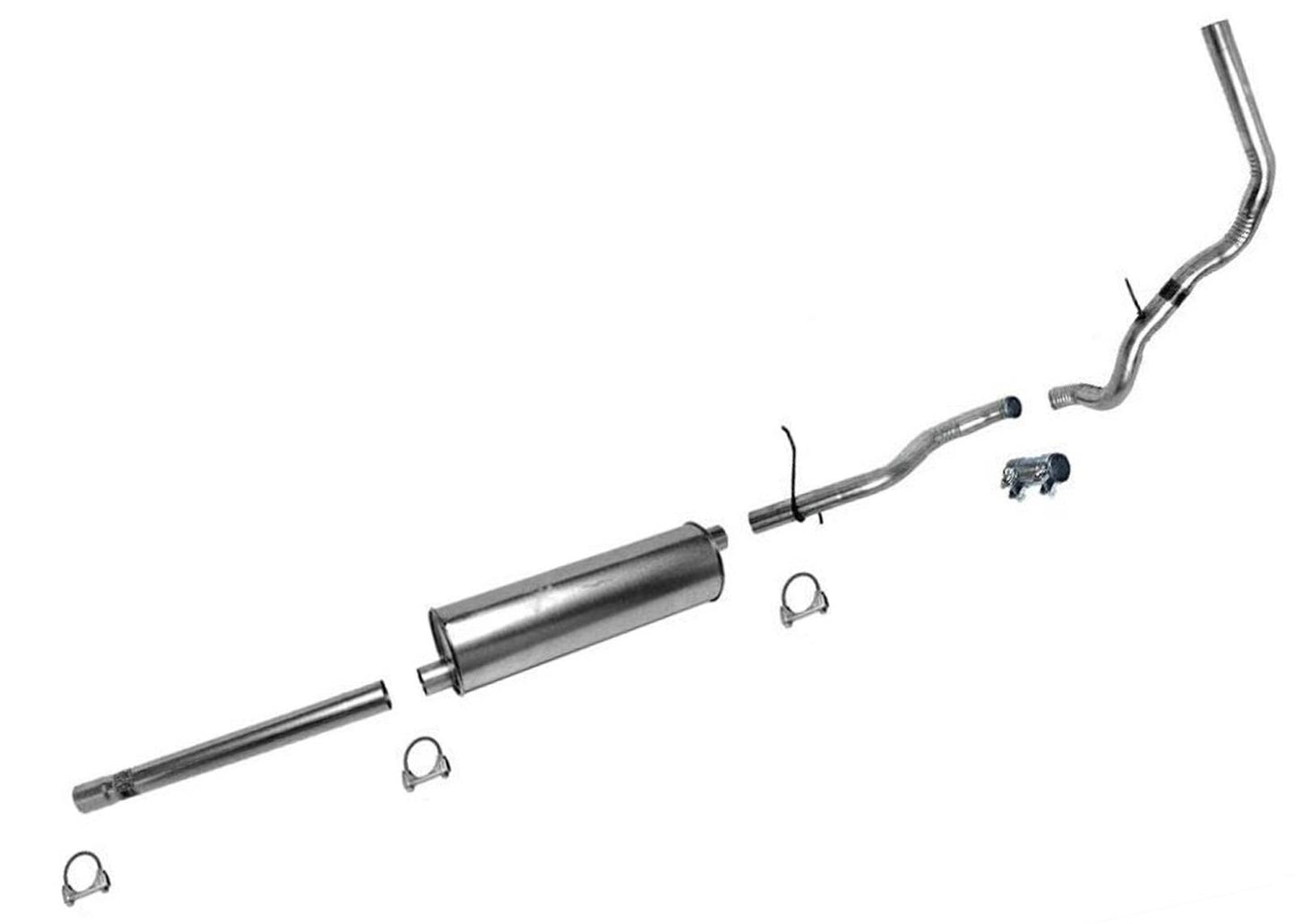 87-95 Ford Pick Up F250 4.9L 5.0L Sistema de escape con silenciador con base de rueda de 133 pulgadas