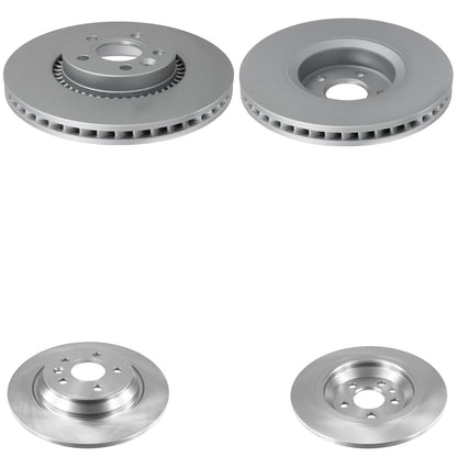 F&R Disc Brake Rotors & Brake Pads For Front Wheel Drive Volvo S80 2009-2011