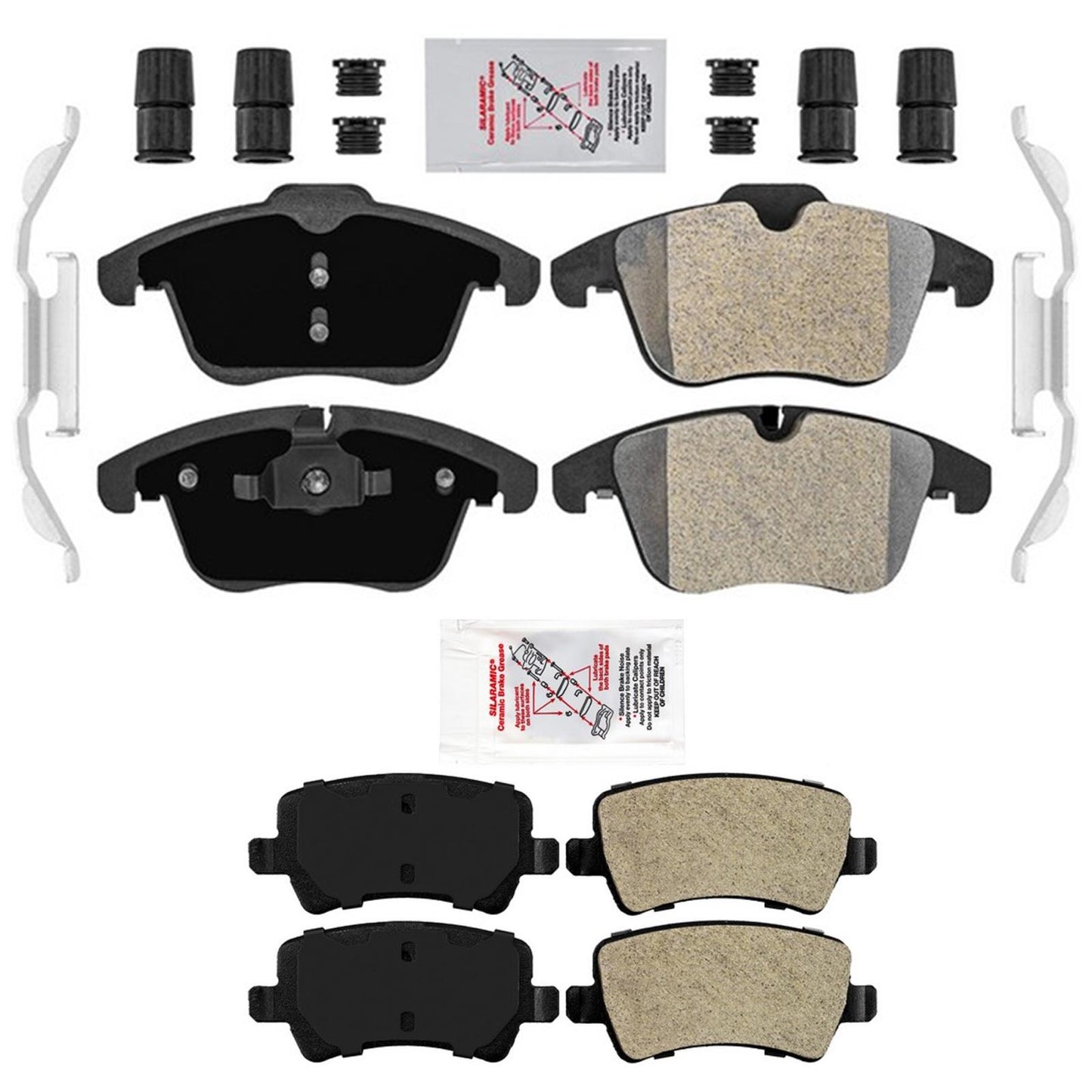 F&R Disc Brake Rotors & Brake Pads For Front Wheel Drive Volvo S80 2009-2011