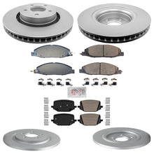 F&R Coated Brake Disc Rotors Brake Pad Set for Ford Mustang EcoBoost 2024 2025