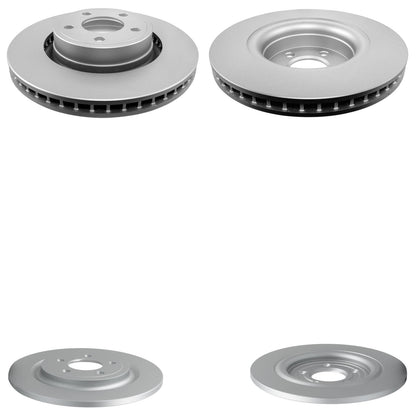 F&R Coated Brake Disc Rotors Brake Pad Set for Ford Mustang EcoBoost 2024 2025