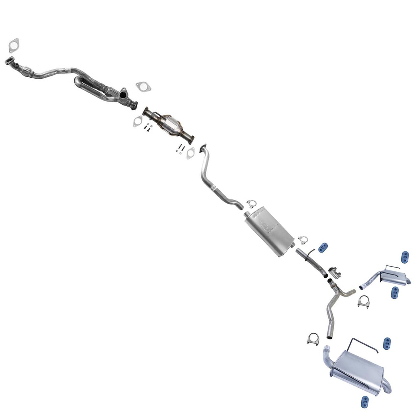 Resonator Pipe Dual Muffler Exhaust System for GMC Acadia SL SLE 2013 2015 2016
