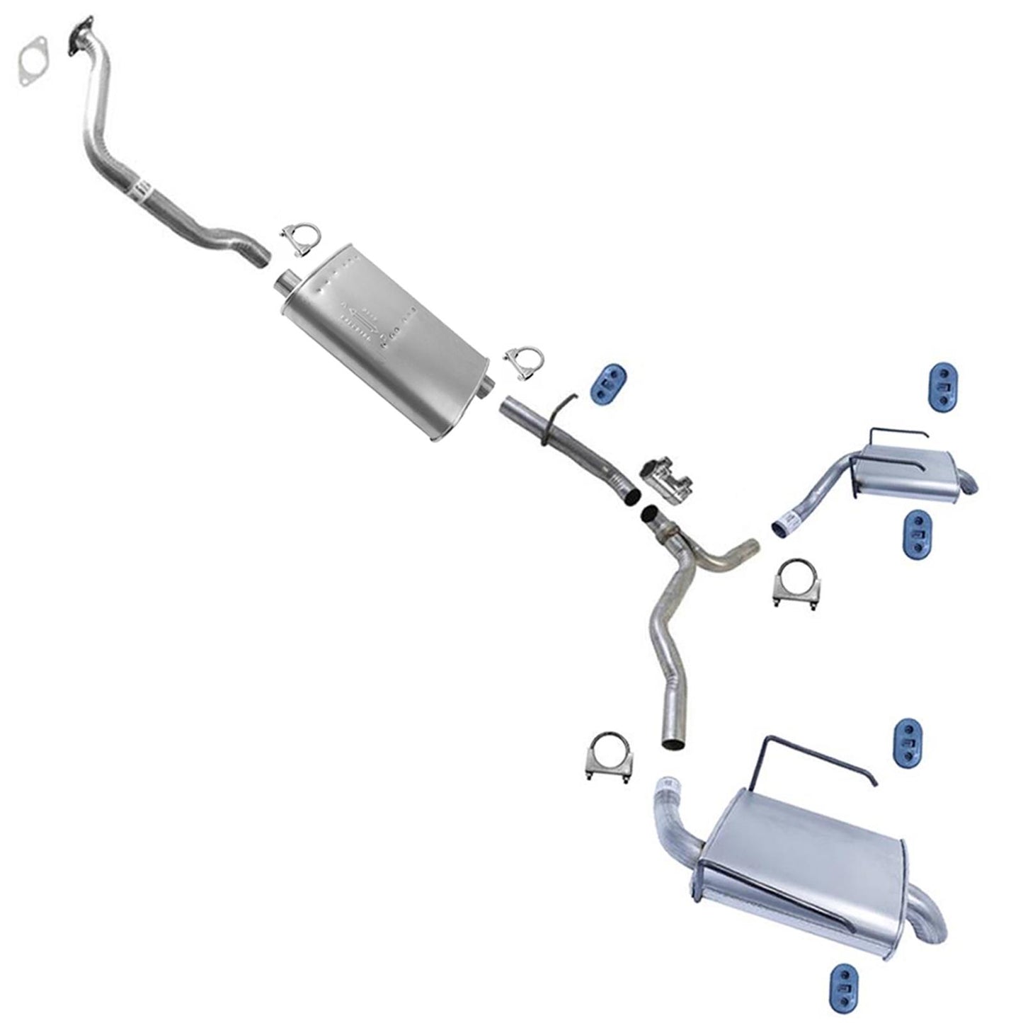 Resonator Pipe Dual Muffler Exhaust System for GMC Acadia Denali 2013 2015 2016