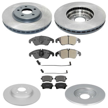 Front & Rear Coated Disc Brake Rotors & Pads for Audi A4 Sedan 2009 2010 2011