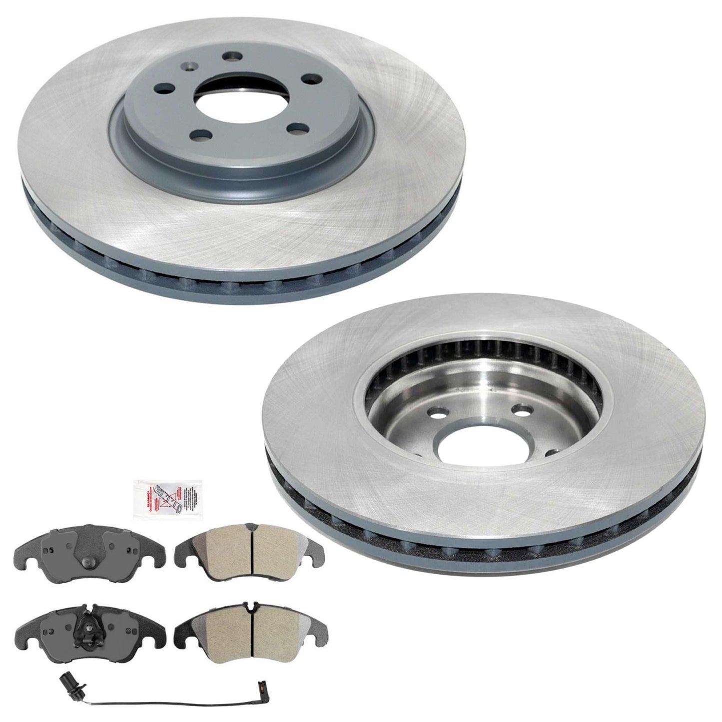 Front Coated Disc Brake Rotors & Ceramic Pads for Audi A4 Sedan 2009 2010 2011