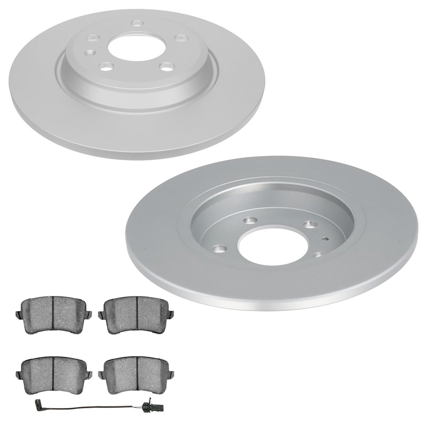 Rear Coated Disc Brake Rotors & Ceramic Pads for Audi A4 Sedan 2009 2010 2011