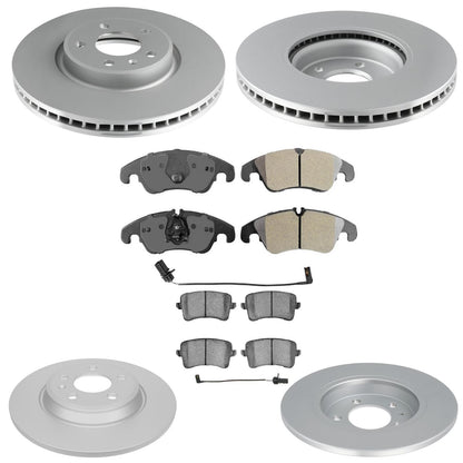 Front Rear Coated Disc Brake Rotors & Pads for Audi Allroad 2013 2014 2015 2016