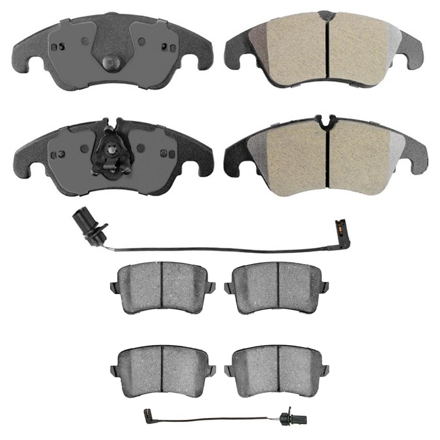 Front Rear Coated Disc Brake Rotors & Pads for Audi Allroad 2013 2014 2015 2016
