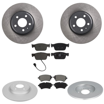 Front Rear Coated Disc Brake Rotors & Pads for Audi A4 Quattro 2021 2023 2025