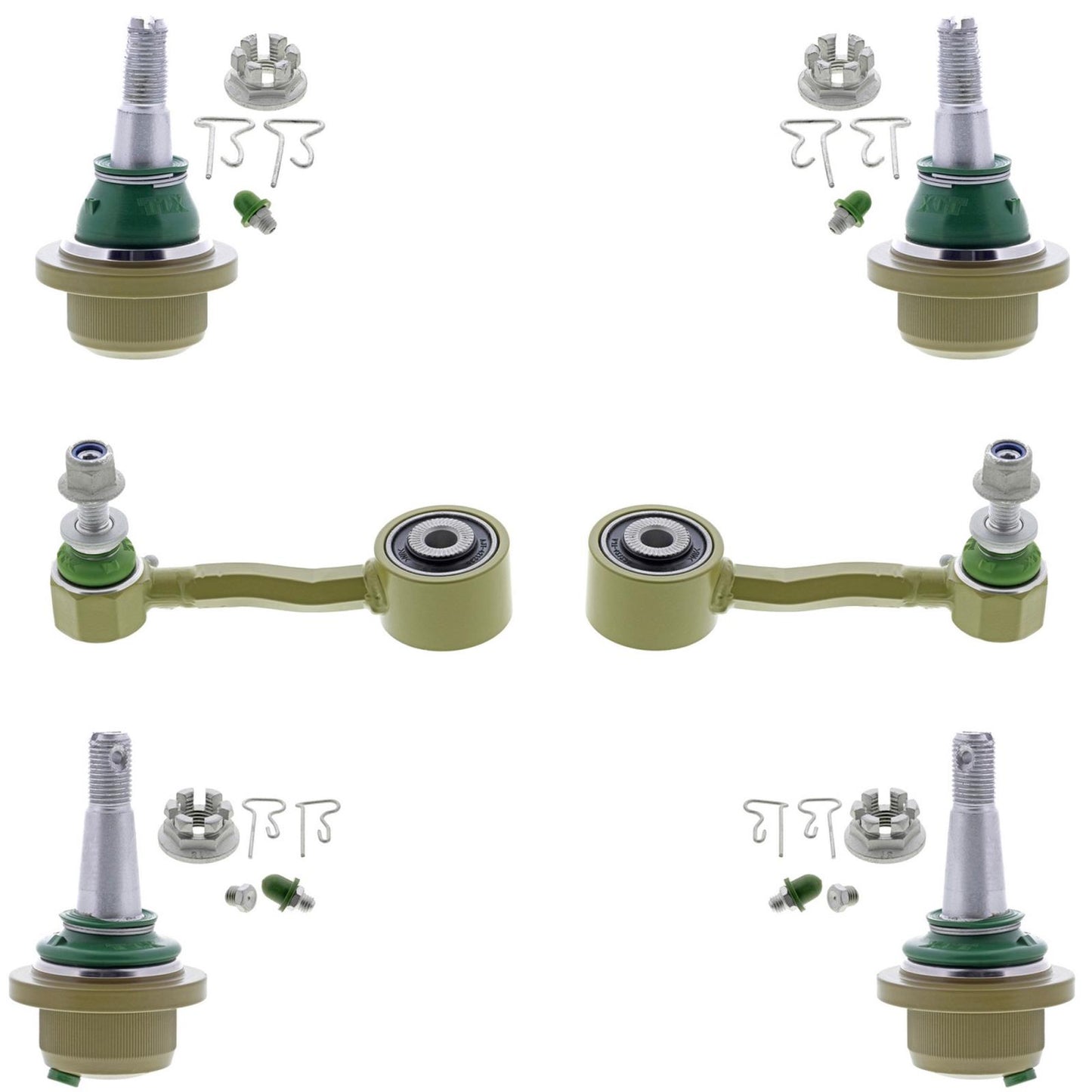 TTX Front Upper Lower Ball Joints Sway Bar Links for Jeep Wrangler 2019-2025