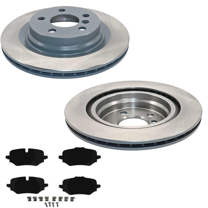 Rear Coated Disc Brake Rotors & EPS Brake Pads For BMW X1 xDrive 28i 2023-2025