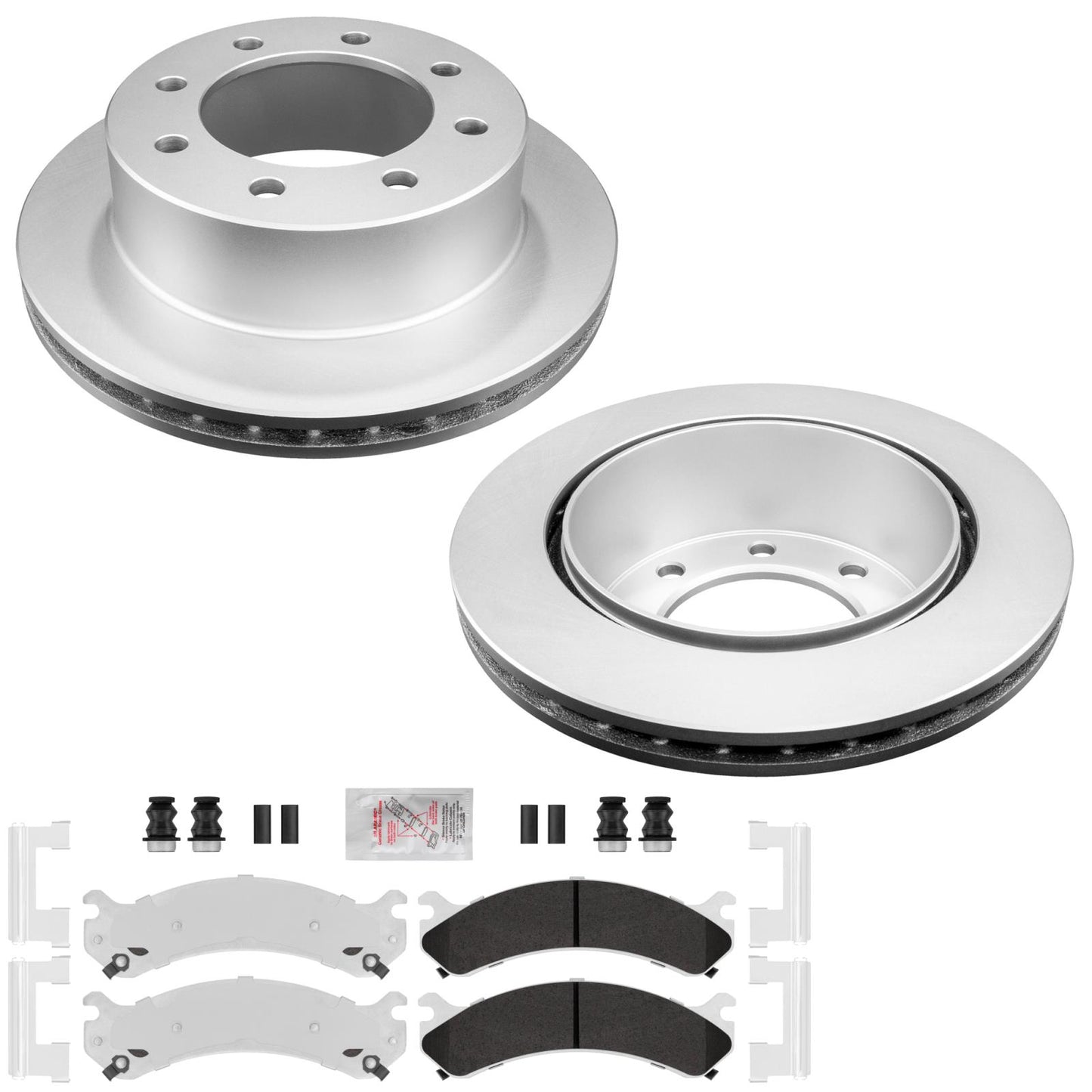 Fleet Rear Galvanized Brake Pads & Coated Rotors FOR 01-09 Silverado 3500 DRW