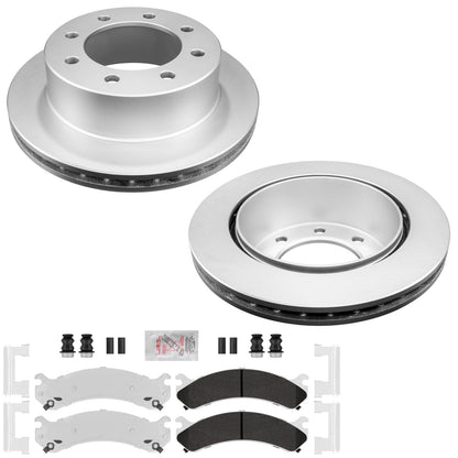 Fleet Rear Galvanized Brake Pads & Coated Rotors FOR 01-09 Silverado 3500 DRW