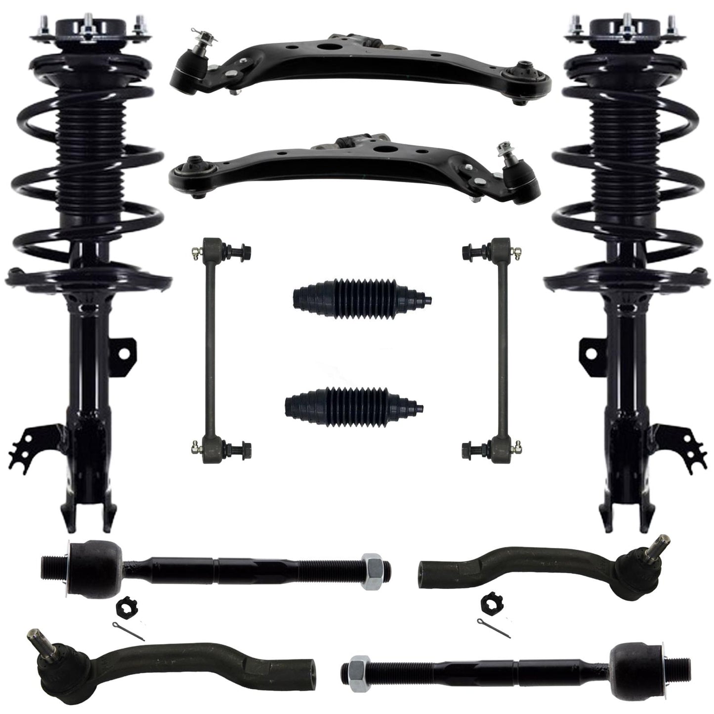 Frt Coil Spring Struts Control Arms Tie Rods For Toyota Avalon 2016-2018 Limited