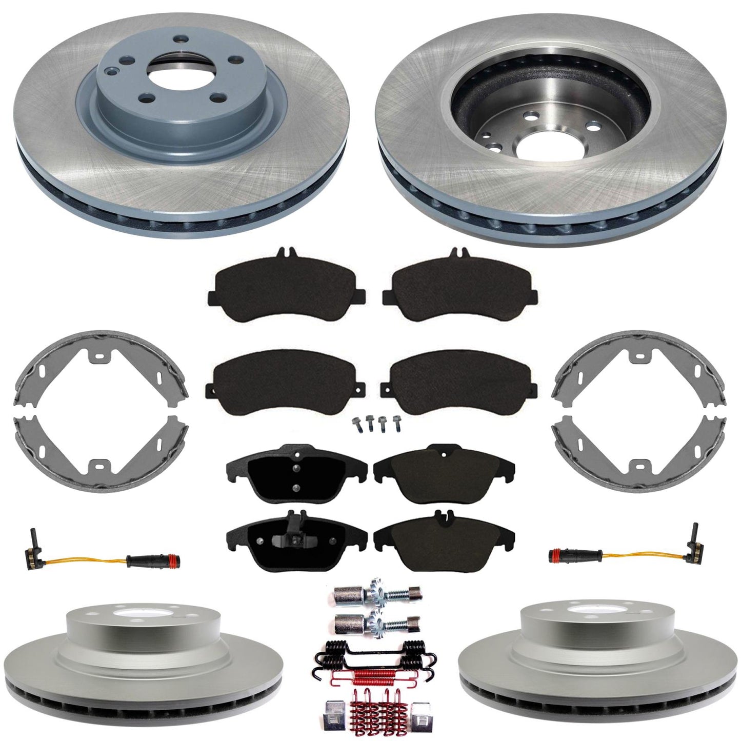 Front & Rear Coated Brake Rotors EPS Brake Pads & Shoes For GLK350 2010-2015