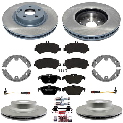 Front & Rear Coated Brake Rotors EPS Brake Pads & Shoes For GLK350 2010-2015