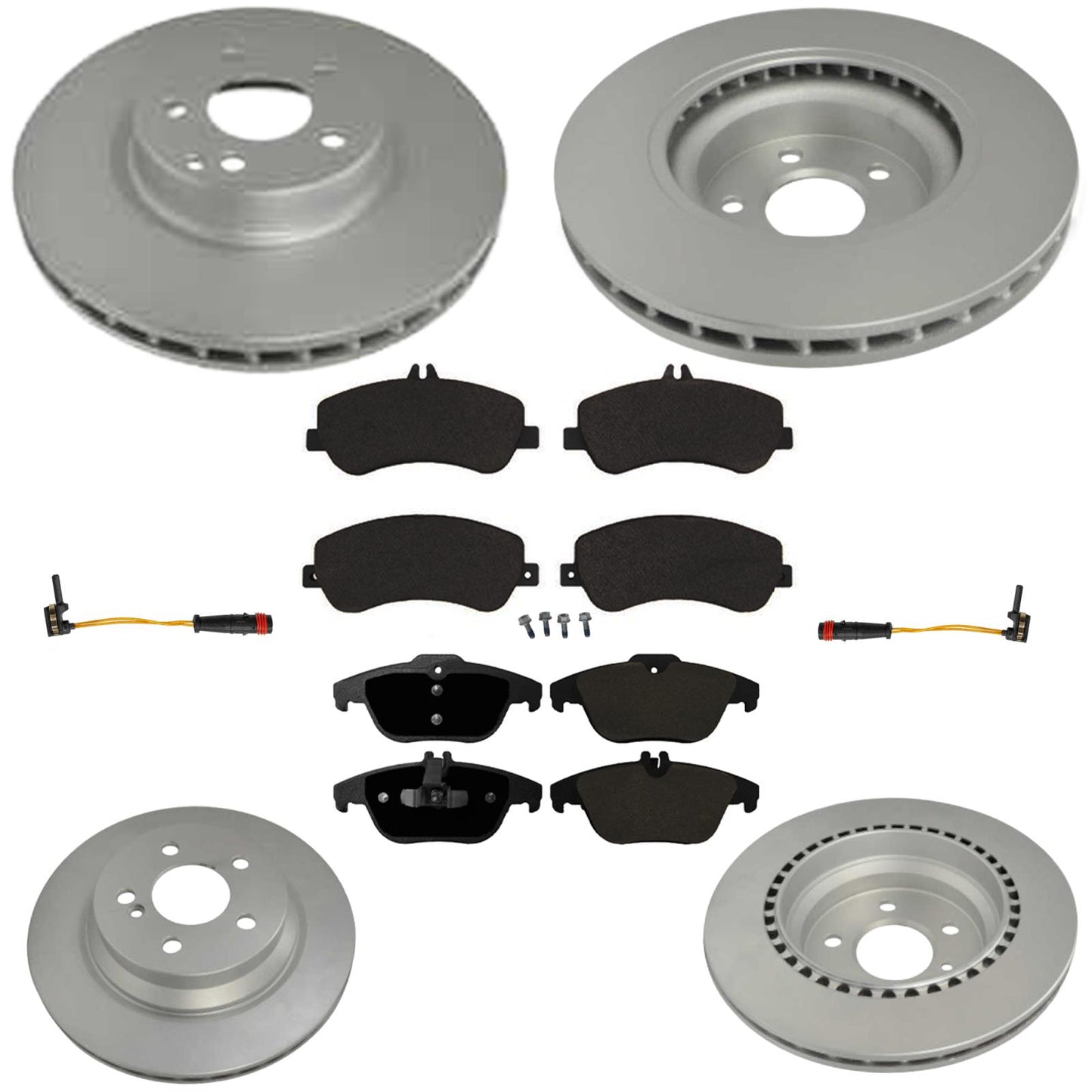 Front & Rear Carbon Coated Brake Rotors & EPS Brake Pads For GLK350 2010-2015